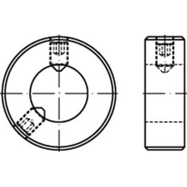DIN705/914 Stellring mit Stellschraube mit Kegelspitze und Innensechskant Stahl elektrolytisch verzinkt